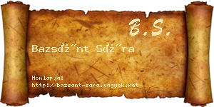 Bazsánt Sára névjegykártya