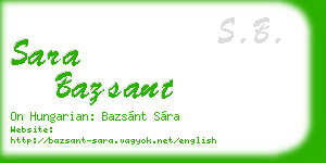 sara bazsant business card